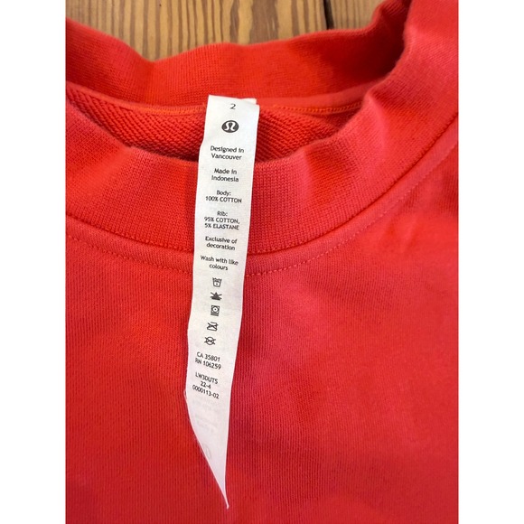 Lululemon Scuba Perfectly Oversized Crewneck Sweatshirt Red Size 2 - Picture 3 of 5